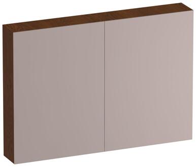 Brauer Impress Spiegelkast 100 cm - zonder Verlichting - Met 2 Dubbelzijdige Spiegeldeuren - Lamellen Eiken Bruin