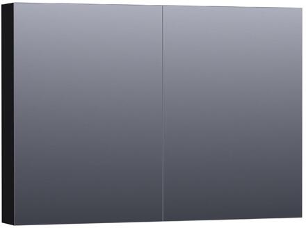 Brauer Impress Spiegelkast 100 cm - zonder Verlichting - Met 2 Dubbelzijdige Spiegeldeuren - Mat Zwart