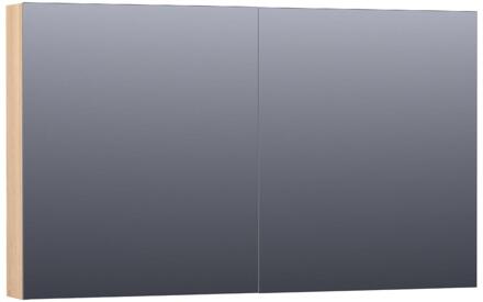 Brauer Impress Spiegelkast 120 cm - zonder Verlichting - Met 2 Dubbelzijdige Spiegeldeuren - Lamellen Eiken Naturel