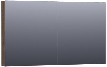 Brauer Impress Spiegelkast 120 cm - zonder Verlichting - Met 2 Dubbelzijdige Spiegeldeuren - Lamellen Eiken Zwart