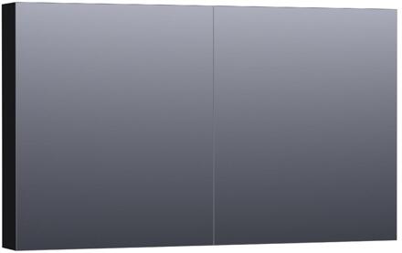 Brauer Impress Spiegelkast 120 cm - zonder Verlichting - Met 2 Dubbelzijdige Spiegeldeuren - Mat Zwart