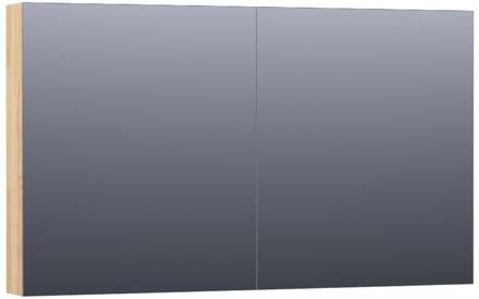 Brauer Impress Spiegelkast 120 cm - zonder Verlichting - Met 2 Dubbelzijdige Spiegeldeuren - Vingerlas Eiken Grijs