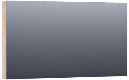 Brauer Impress spiegelkast - 120x70x15cm - zonder verlichting - 2 dubbelzijdige spiegeldeuren - Sunlit SK-IM120SL Legno Calore