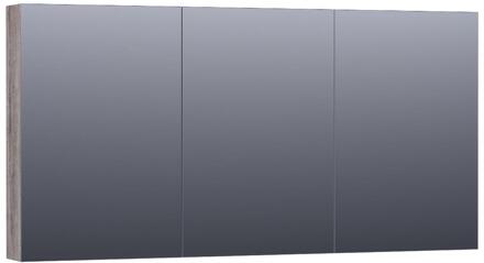 Brauer Impress Spiegelkast 140 cm - zonder Verlichting - Met 3 Dubbelzijdige Spiegeldeuren - Driftwood