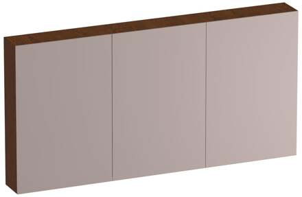 Brauer Impress Spiegelkast 140 cm - zonder Verlichting - Met 3 Dubbelzijdige Spiegeldeuren - Lamellen Eiken Bruin