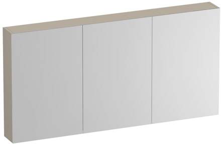 Brauer Impress Spiegelkast 140 cm - zonder Verlichting - Met 3 Dubbelzijdige Spiegeldeuren - Mat Beige