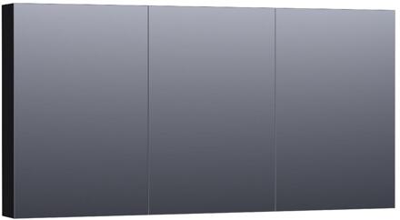 Brauer Impress Spiegelkast 140 cm - zonder Verlichting - Met 3 Dubbelzijdige Spiegeldeuren - Mat Zwart