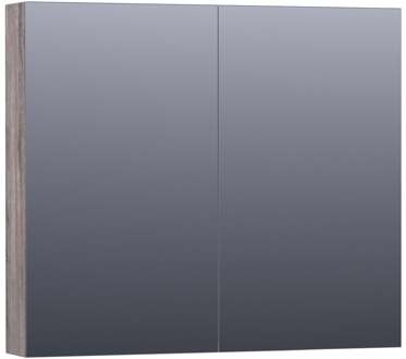 Brauer Impress Spiegelkast 80 cm - zonder Verlichting - Met 2 Dubbelzijdige Spiegeldeuren - Driftwood