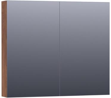 Brauer Impress Spiegelkast 80 cm - zonder Verlichting - Met 2 Dubbelzijdige Spiegeldeuren - Forest Cacao