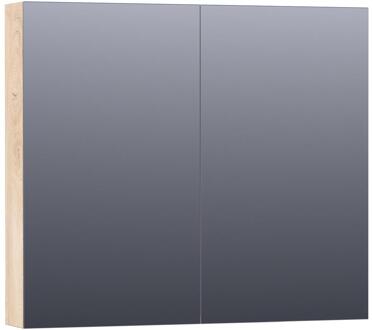 Brauer Impress Spiegelkast 80 cm - zonder Verlichting - Met 2 Dubbelzijdige Spiegeldeuren - Forest Wheat