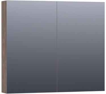 Brauer Impress Spiegelkast 80 cm - zonder Verlichting - Met 2 Dubbelzijdige Spiegeldeuren - Grove