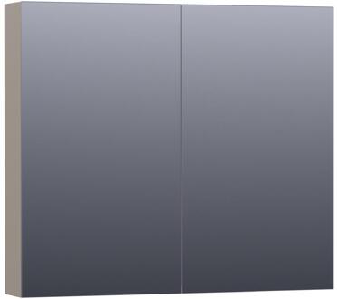 Brauer Impress Spiegelkast 80 cm - zonder Verlichting - Met 2 Dubbelzijdige Spiegeldeuren - Mat Taupe