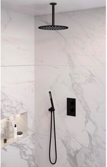 Brauer Inbouw Regendouche Set Brauer Black Edition Plafond Uitloop Ronde Hoofddouche 30 cm Mat Zwart