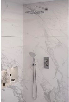 Brauer Inbouw Regendouche Set Brauer Brushed Edition Gebogen Wanduitloop Ronde Hoofddouche 30 cm Met Handdouche 3 Standen RVS Look