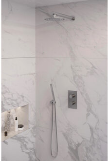 Brauer Inbouw Regendouche Set Brauer Brushed Edition Wanduitloop Ronde Hoofddouche 20 cm RVS Look