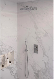 Brauer Inbouw Regendouche Set Brauer Brushed Edition Wanduitloop Ronde Hoofddouche 30 cm Met Handdouche 3 Standen RVS Look