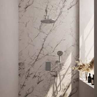 Brauer Inbouw Regendouche Set Brauer Chrome Edition Gebogen Wanduitloop Ronde Hoofddouche 30 cm Met Handdouche 3 Standen Chroom