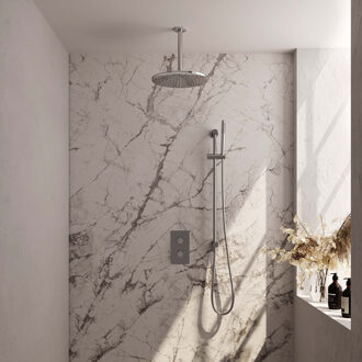 Brauer Inbouw Regendouche Set Brauer Chrome Edition Plafond Uitloop Ronde Hoofddouche 30 cm Met Glijstang Chroom