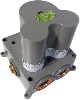 Brauer Inbouwthermostaat Brauer Brushed Carving met Ronde knop en Rozet Geborsteld RVS Brauer