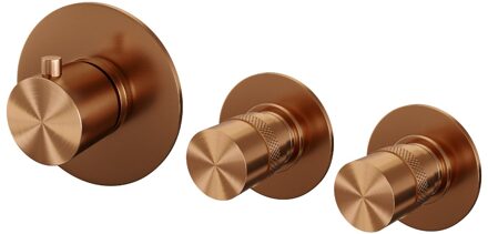 Brauer Inbouwthermostaat Brauer Copper Edition en 2 Stopkranen Met in- en Afbouwdelen Geborsteld Koper Brauer