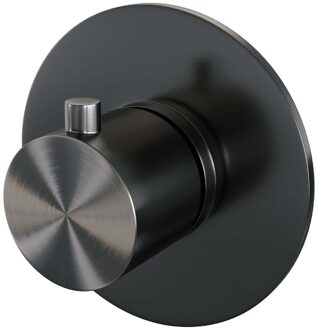 Brauer Inbouwthermostaat Brauer Gunmetal Edition met Ronde knop en Rozet Geborsteld Gunmetal Brauer