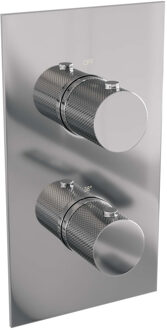 Brauer Inbouwthermostaat Compleet Brauer Chrome Carving 3-weg Geborsteld Chroom Brauer