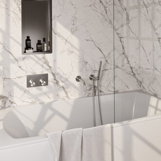 Brauer Inbouwthermostaat set Brauer Brushed Edition Met Drukknoppen Incl Baduitloop RVS (Keuze Handdouche)