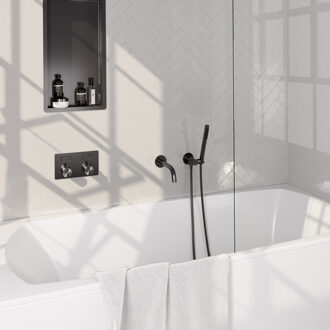 Brauer Inbouwthermostaat set Brauer Gunmetal Edition Met Drukknoppen Incl Baduitloop Gunmetal (Keuze Handdouche) Gun Metal