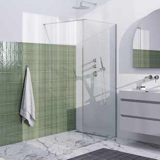 Brauer Inloopdouche Brauer Frame Set 1 Helder Glas 90x200 Met Muurprofiel En Lijst Rondom Chrome Brauer