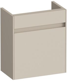 Brauer Inspire Fonteinkast - 40 cm - met 1 Deur Greeploos Linksdraaiend - Mat Beige