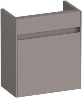 Brauer Inspire Fonteinkast - 40 cm - met 1 Deur Greeploos Linksdraaiend - Mat Taupe