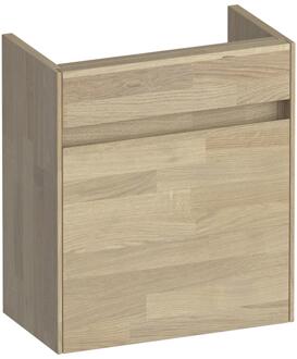 Brauer Inspire Fonteinkast - 40 cm - met 1 Deur Greeploos Linksdraaiend - Vingerlas Eiken Grijs