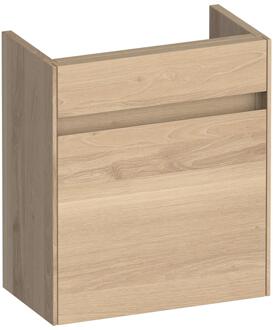 Brauer Inspire Fonteinkast - 40 cm - met 1 Deur Greeploos Rechtsdraaiend - Lamellen Eiken Naturel