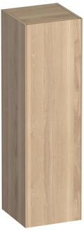 Brauer Inspire - Hoge Kast - 120 cm - 1 Deur - Greeploos - Rechtsdraaiend - Lamellen Eiken Naturel
