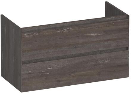 Brauer Inspire - Onderkast - 100 cm - met 2 Softclose Lades Greeploos en 1 Sifon Uitsparing - Driftwood
