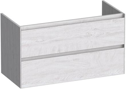 Brauer Inspire - Onderkast - 100 cm - met 2 Softclose Lades Greeploos en 1 Sifon Uitsparing - Forest Seashell