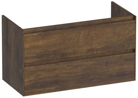 Brauer Inspire - Onderkast - 100 cm - met 2 Softclose Lades Greeploos en 1 Sifon Uitsparing - Grove