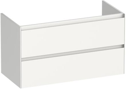 Brauer Inspire - Onderkast - 100 cm - met 2 Softclose Lades Greeploos en 1 Sifon Uitsparing - Hoogglans Wit