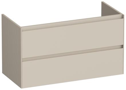 Brauer Inspire - Onderkast - 100 cm - met 2 Softclose Lades Greeploos en 1 Sifon Uitsparing - Mat Beige
