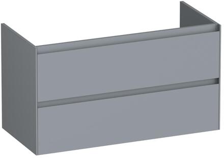 Brauer Inspire - Onderkast - 100 cm - met 2 Softclose Lades Greeploos en 1 Sifon Uitsparing - Mat Grijs
