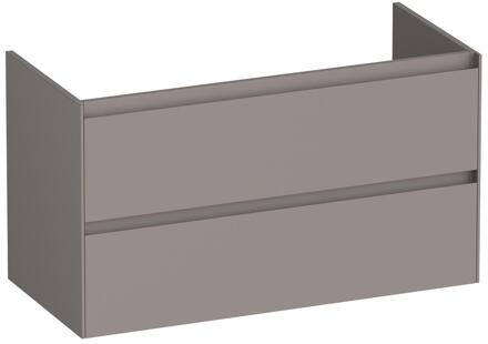 Brauer Inspire - Onderkast - 100 cm - met 2 Softclose Lades Greeploos en 1 Sifon Uitsparing - Mat Taupe