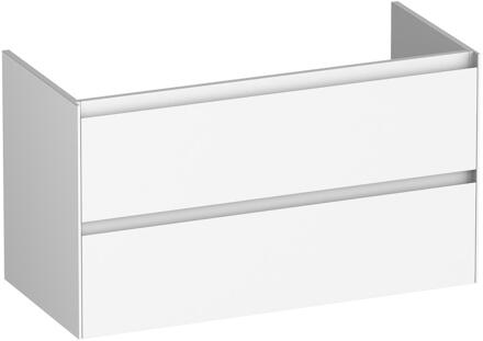 Brauer Inspire - Onderkast - 100 cm - met 2 Softclose Lades Greeploos en 1 Sifon Uitsparing - Mat Wit