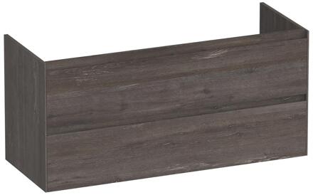 Brauer Inspire - Onderkast - 120 cm - met 2 Softclose Lades Greeploos en 2 Sifon Uitsparingen - Driftwood