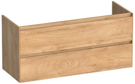 Brauer Inspire - Onderkast - 120 cm - met 2 Softclose Lades Greeploos en 2 Sifon Uitsparingen - Forest Tan