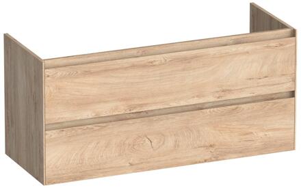 Brauer Inspire - Onderkast - 120 cm - met 2 Softclose Lades Greeploos en 2 Sifon Uitsparingen - Forest Wheat