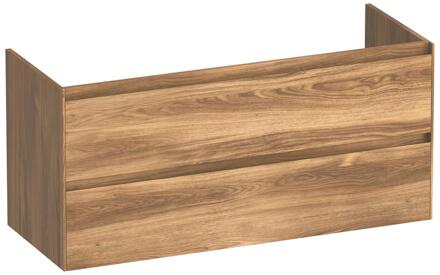 Brauer Inspire - Onderkast - 120 cm - met 2 Softclose Lades Greeploos en 2 Sifon Uitsparingen - Honey