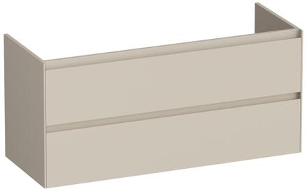 Brauer Inspire - Onderkast - 120 cm - met 2 Softclose Lades Greeploos en 2 Sifon Uitsparingen - Mat Beige