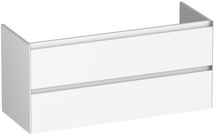 Brauer Inspire - Onderkast - 120 cm - met 2 Softclose Lades Greeploos en 2 Sifon Uitsparingen - Mat Wit