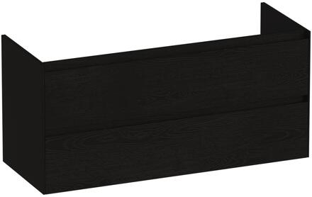 Brauer Inspire - Onderkast - 120 cm - met 2 Softclose Lades Greeploos en 2 Sifon Uitsparingen - Timber Black