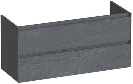 Brauer Inspire - Onderkast - 120 cm - met 2 Softclose Lades Greeploos en 2 Sifon Uitsparingen - Timber Grey